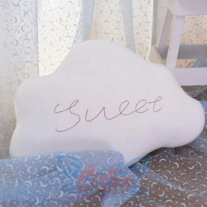 Letter Script Sky Cloud Pillow Cushion Soft Warm Stuffed Toy Plush Doll Small White