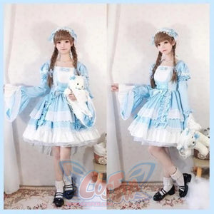 Lolita Princess Dress Full Suit Cosplay Maid For Children Girls Blue / 110Cm Costumes