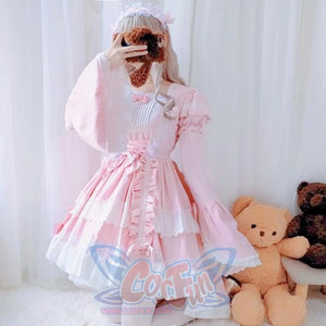 Lolita Princess Dress Full Suit Cosplay Maid For Children Girls Pink / 110Cm Costumes