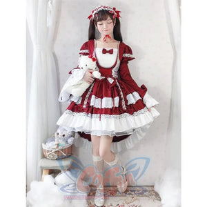 Lolita Princess Dress Full Suit Cosplay Maid For Children Girls Red / 110Cm Costumes