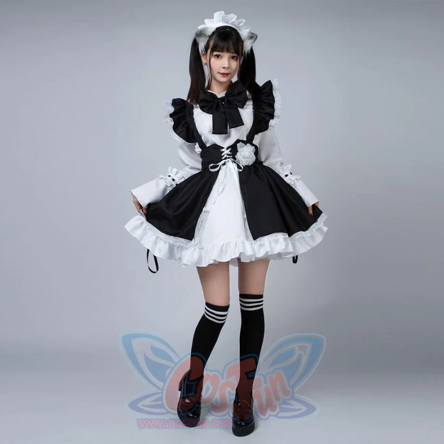 Maid Anime Dress Black And White Apron Lolita Cosplay Costume Mp005702 Women Size / L Costumes