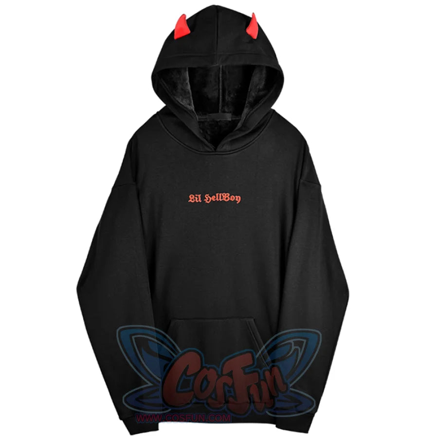 Little Devil Wings Character Oversize Hoodie Sweatshirt Mp005920