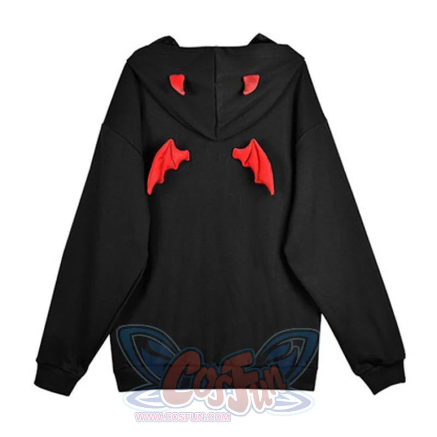 Little Devil Wings Character Oversize Hoodie Sweatshirt Mp005920 Inner Fleece / S