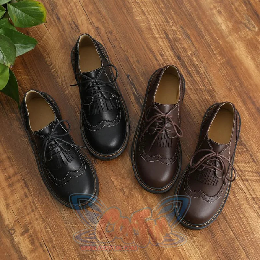 Mori Girl Retro Oxford Martin Round Shoes Canvas