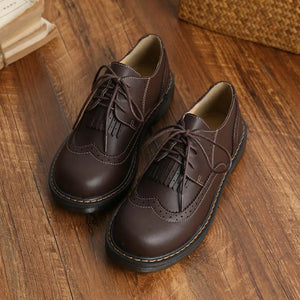 Mori Girl Retro Oxford Martin Round Shoes Canvas