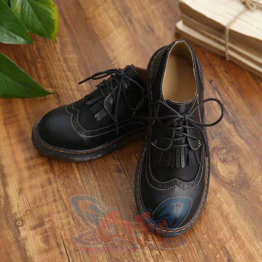 Mori Girl Retro Oxford Martin Round Shoes Canvas