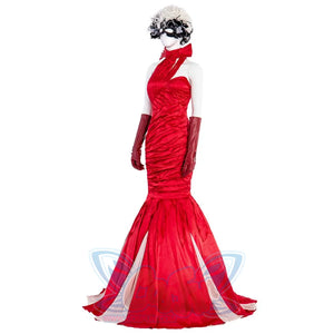 Movie Cruella Estella De Vil Red Dress Cosplay Costume C00488 Costumes