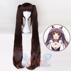 Nekopara Chocolate Vanilla Cosplay Wig Kawaii Wavy Long Pigtails Hair Wigs