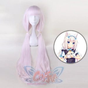 Nekopara Chocolate Vanilla Cosplay Wig Kawaii Wavy Long Pigtails Hair Wigs