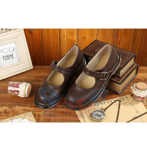 Old-Fashioned Retro Mary Jane Leather Shoes C00128