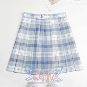 Plaid Jk Uniform A-Line Hight Waist Pleated Skirt