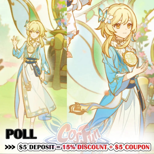 【Poll】Deposit Genshin Impact Knight Of Flowers Aether Lumine Cosplay Costume Aaa - Poll1120 / S