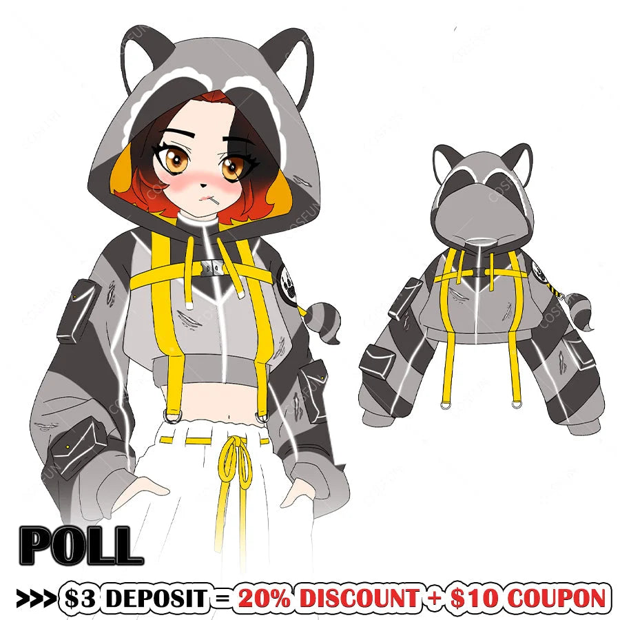 【Poll】Deposit Cosfun Original Racoon Streetwear Hoodie Sweatshirt