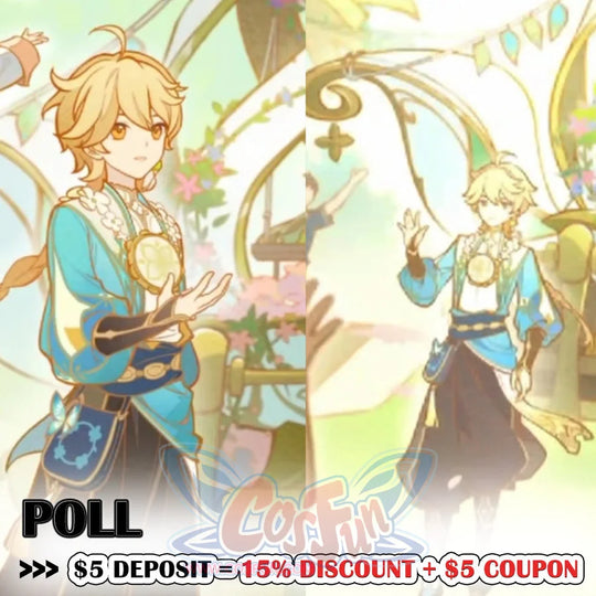 【Poll】Deposit Genshin Impact Knight Of Flowers Aether Lumine Cosplay Costume Aaa - Poll1120 / S