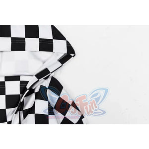 Punk Suspender Check Flag Plaid Cropped Hoodies Mp005930 Top