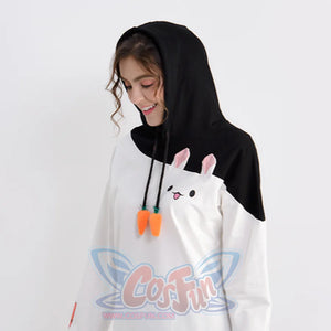 Rabbit Carrot Drawstrings Cotton Hoodie Mp006001 Hoodie