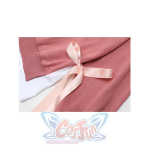 Ribbon Bow Fake Two-Piece Sweatshirt