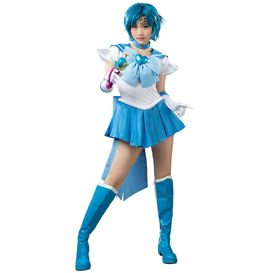 Sailor Moon Super S Film Mercury Ami Mizuno Cosplay Costume Mp001402 6Xs / Female Costumes