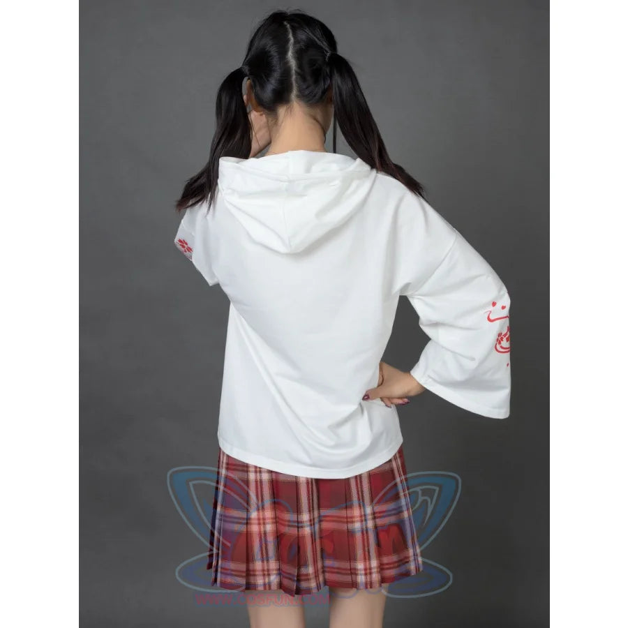 Sakura Fox Mask Print Drawstring Hoodie Mp006002 Sweatshirt