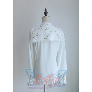 Vintage Constellation Embroidery Ruffle Blouse Shirt