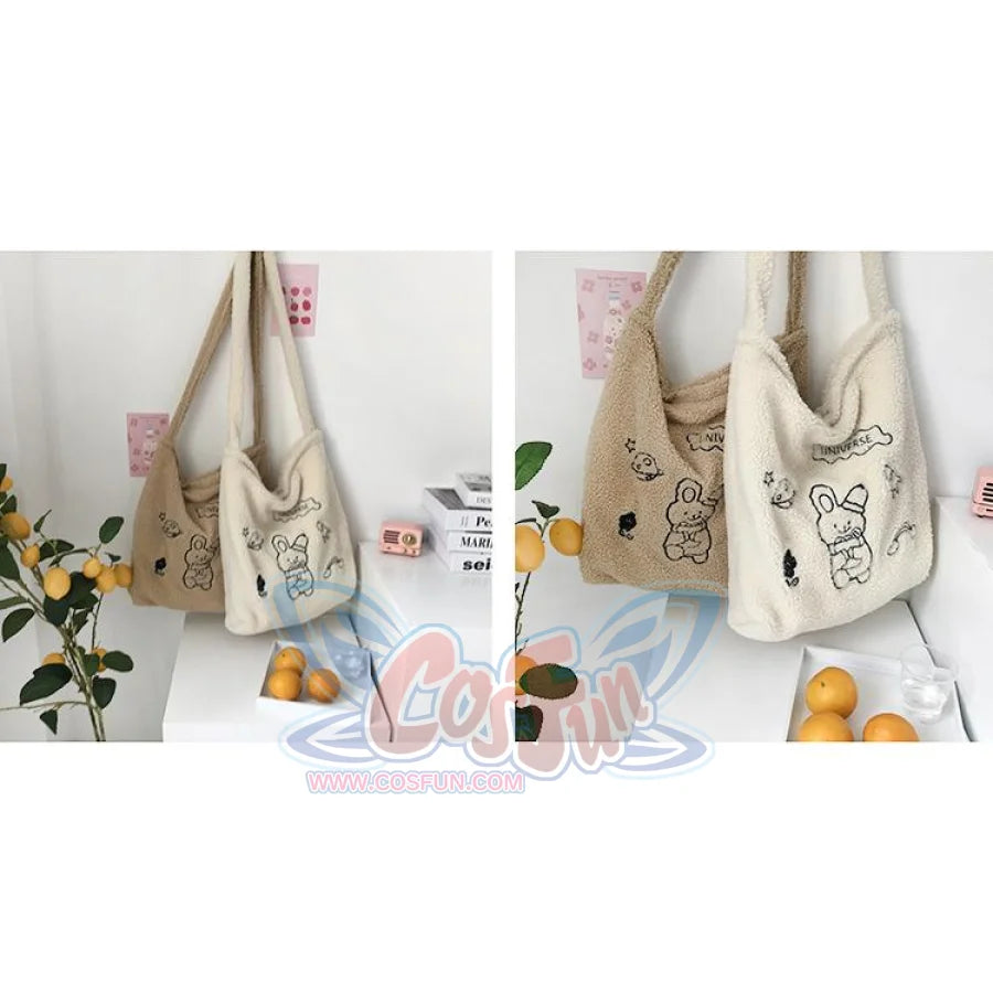 Wander In The Universe Cute Faux Wool Shopper Bag Hobo/tote C00065 Bags