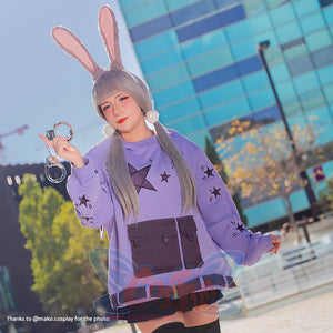 【Ready To Ship + Free Shipping】Cosfun Original Zoo Purple Bunny Hoodie Fy0061 Sweatshirt