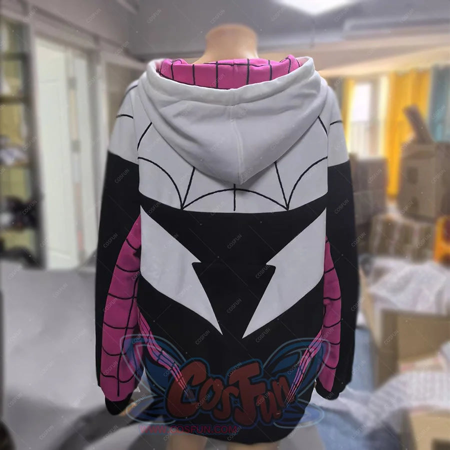 【Deposit 】Cosfun Original Spider Gwen Cosplay Derivative Full Zip Hoodie A00003 Sweatshirt