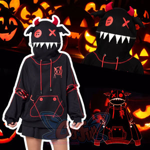 【Ready To Ship + Free Shipping】Cosfun Original Halloween Animal Tales Demon Bat Black Full Zip