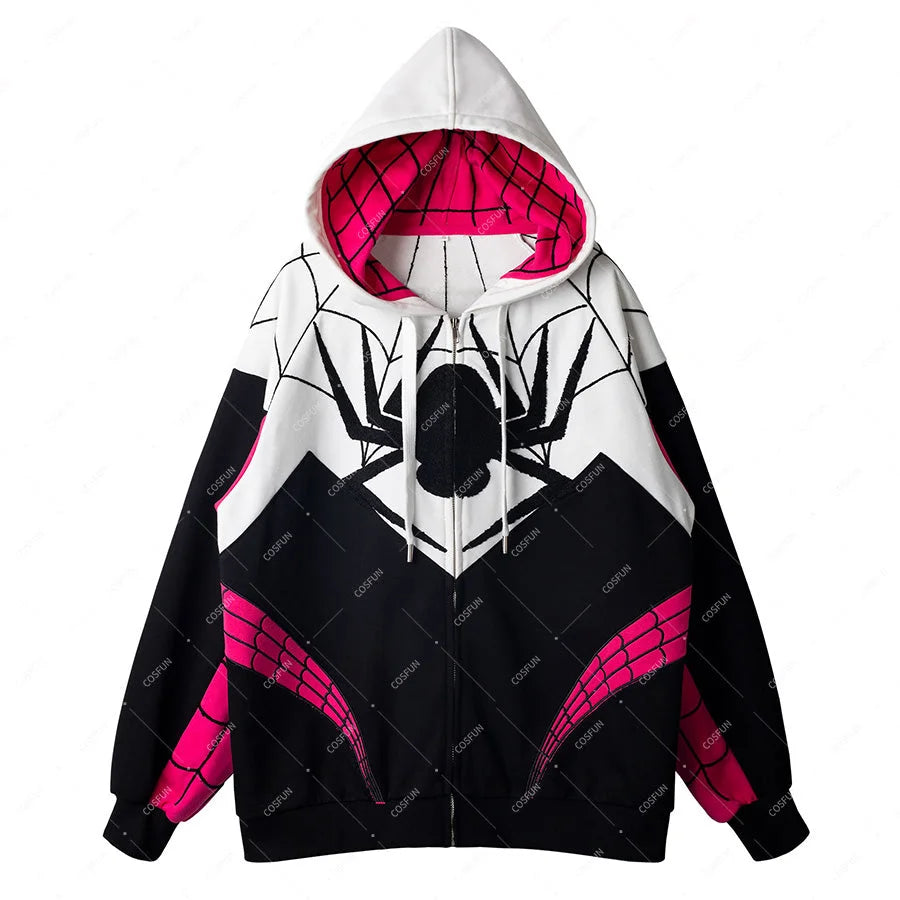 【Deposit 】Cosfun Original Girl Spider Theme Cosplay Derivative Full Zip Hoodie A00003 Sweatshirt