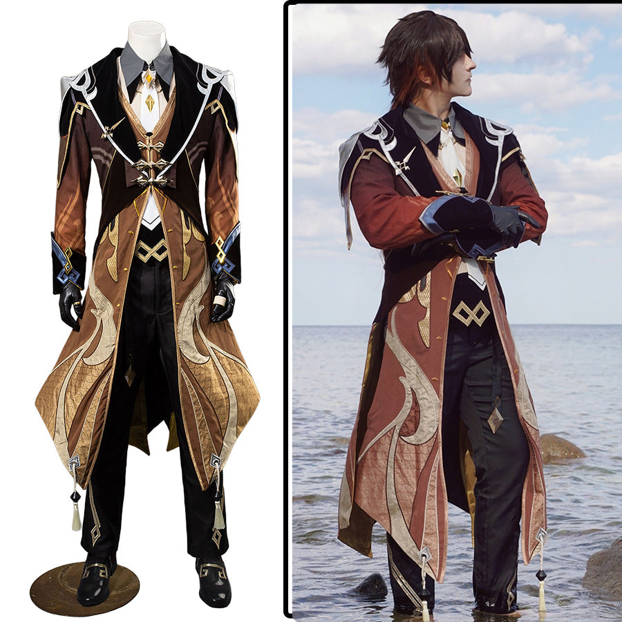 Ready to Ship Genshin Impact Zhongli Cosplay Costume/Shoes C07484  AAA