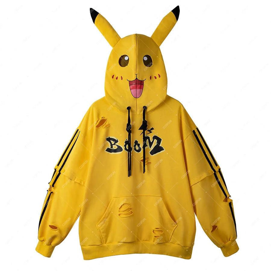 【Deposit 】Cosfun Original Cute Electric Critter Yellow Grunge Cosplay Full Zip Hoodie A00006