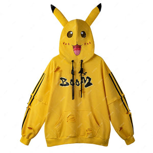 【Deposit 】Cosfun Original Cute Electric Critter Yellow Grunge Cosplay Full Zip Hoodie A00006