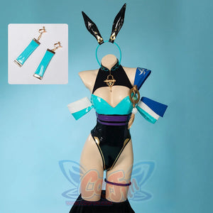 【Ready To Ship】Cosfun Gesnhin Impact Scaramouche Wanderer Derivative Bunny Girl Bodysuit