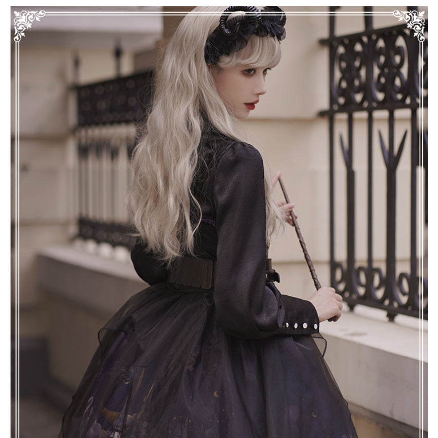 Halloween Gothic Vintage High Waist Jumper Skirt Sets