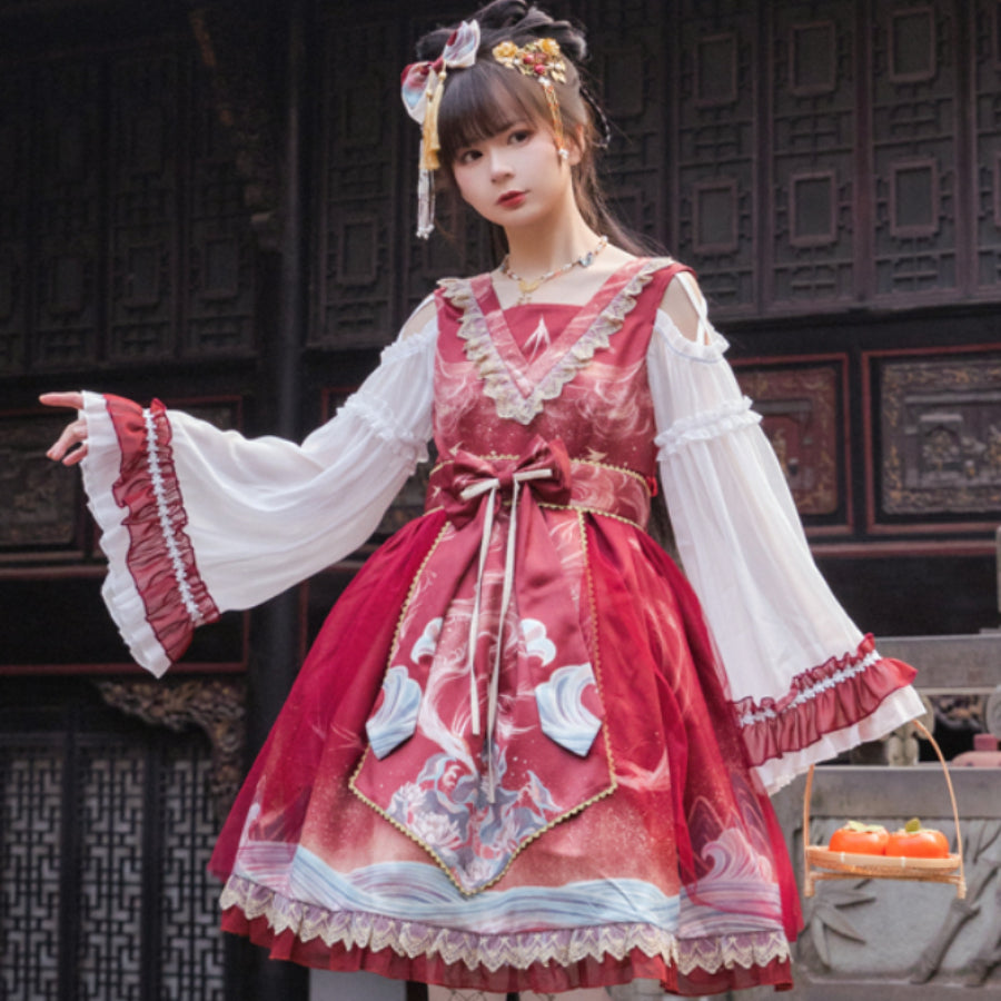 Chinese Style Daily Lolita Long Sleeve Dress