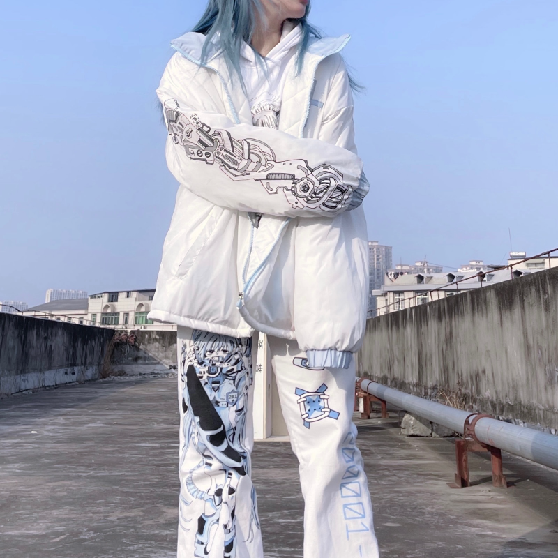 Punk Style Printing Long Loose Pants