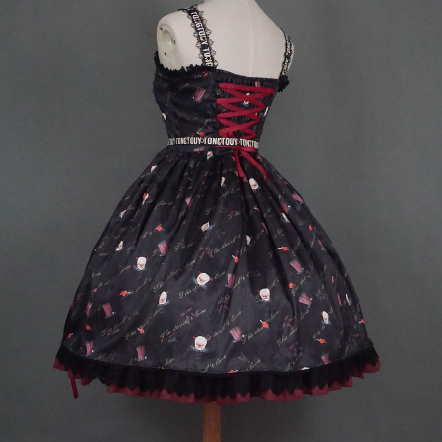 Halloween Gothic Lolita Lace Up Slip Dress