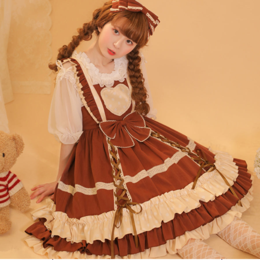 Sweet and Lovely Dot Lolita Jumper Skirt