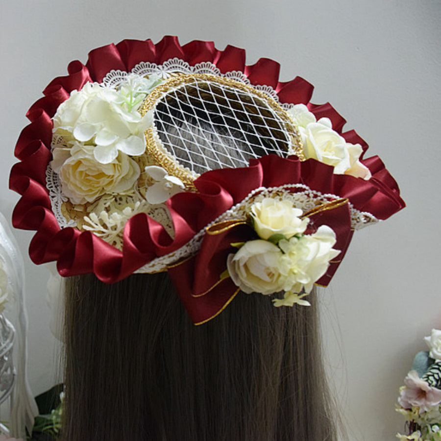 Original Elegant and Classic Lolita Flowers Straw Hat