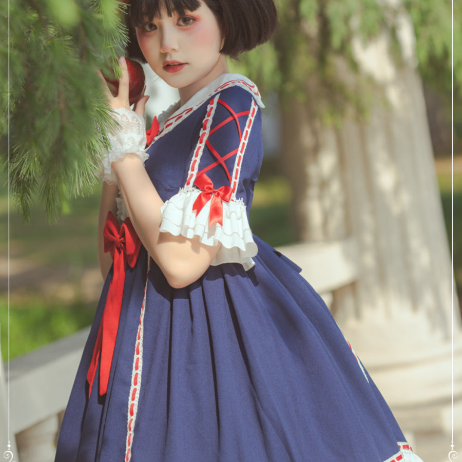 Royal Gorgeous High Waist Lolita Short Sleeve Dress