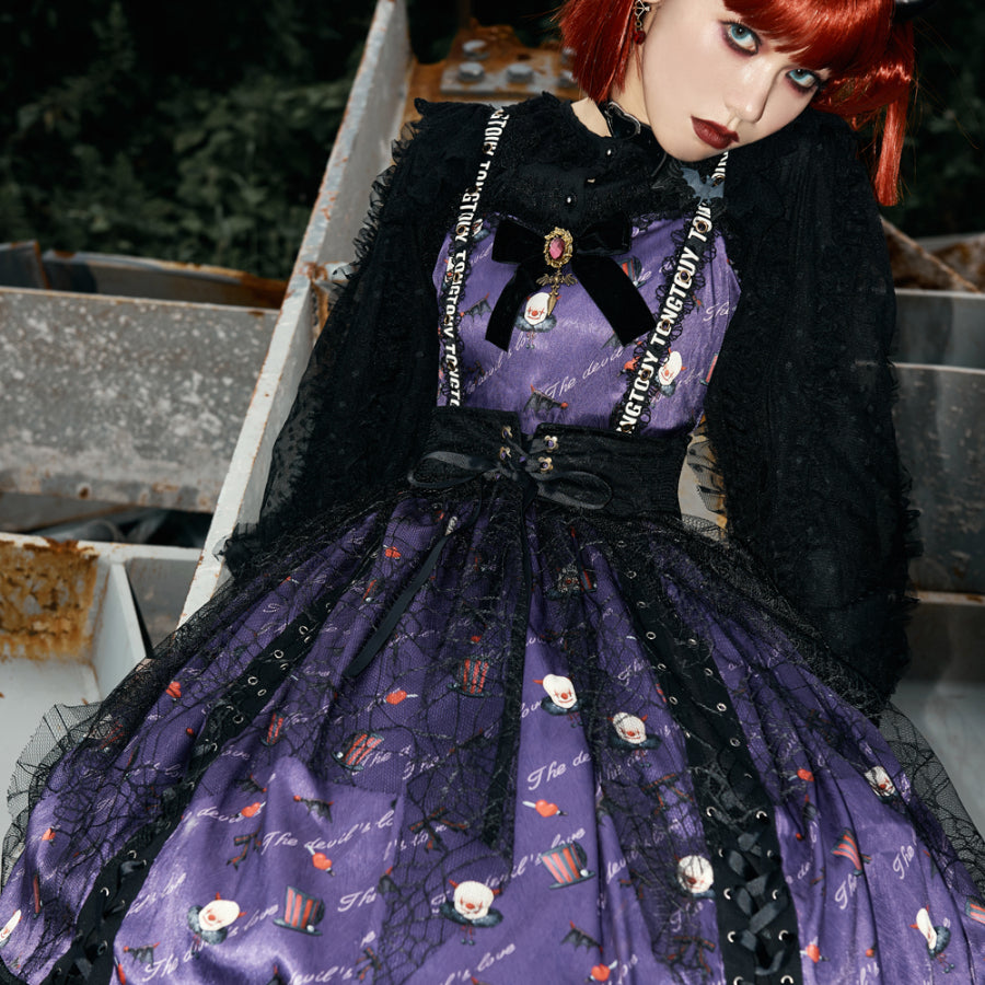 Halloween Gothic Lolita Lace Up Slip Dress