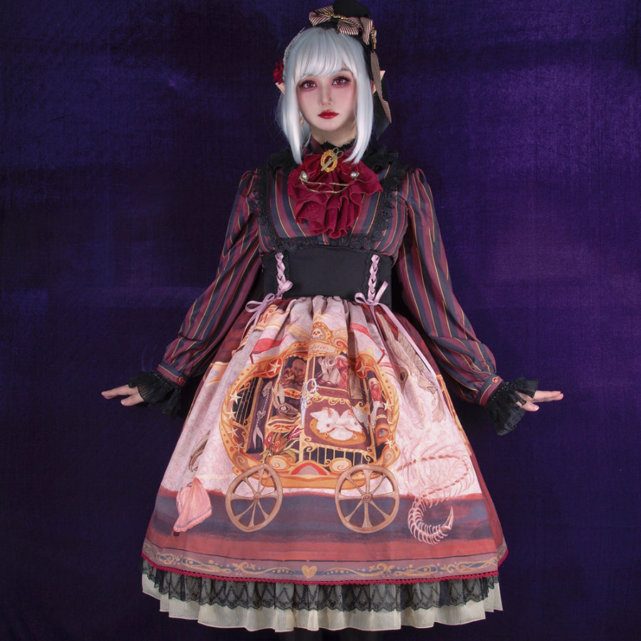 Gorgeous Gothic Lolita Drawstring Slim Skirt