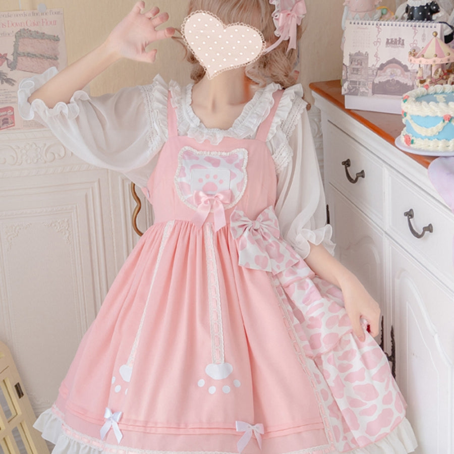 Daily Lovely Cat Paw Lolita Jumper Skirt