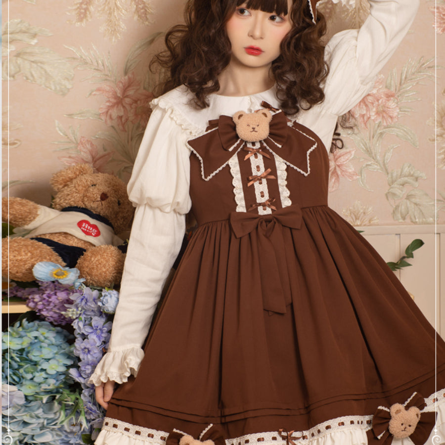 Lovely and Vintage Lolita Bear Jumper Skirt