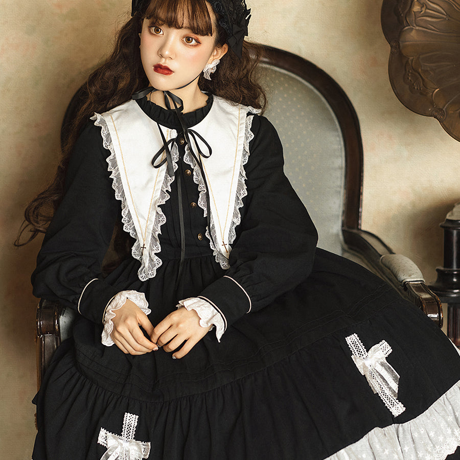 Autumn Winter Halloween Gothic Lolita Long Sleeve Dress