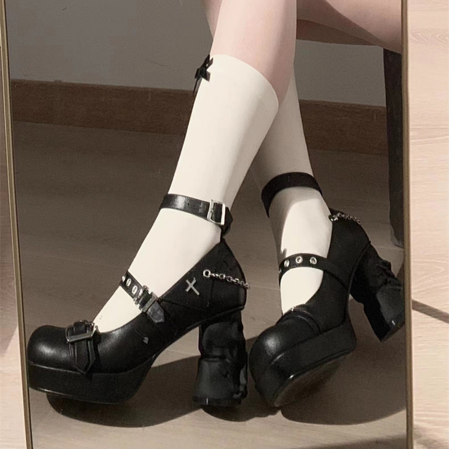 Original Lolita Thick Soled Skull Heel Shoes