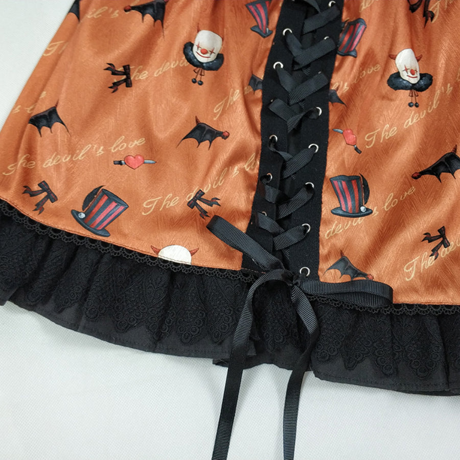 Halloween Gothic Lolita Lace Up Slip Dress