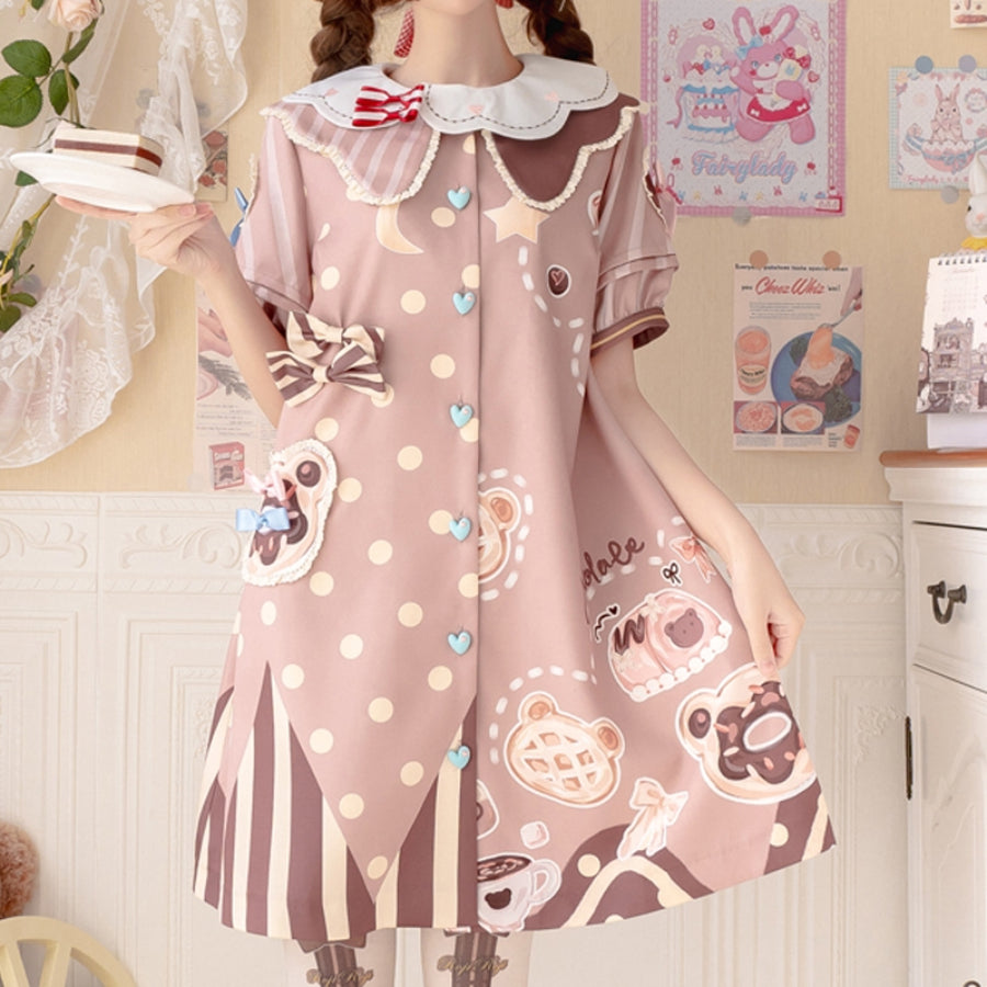 Daily Lovely Bear Lolita Short Sleeve Dress