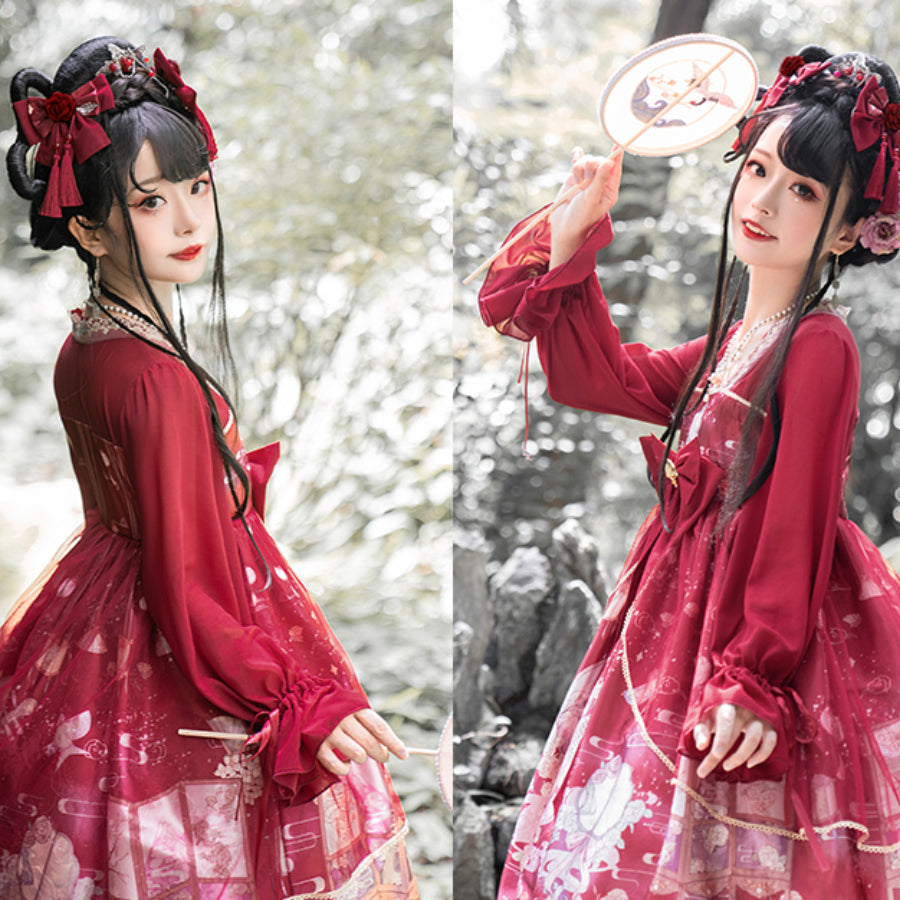 Chinese Style New Year Lolita Long Sleeve Dress