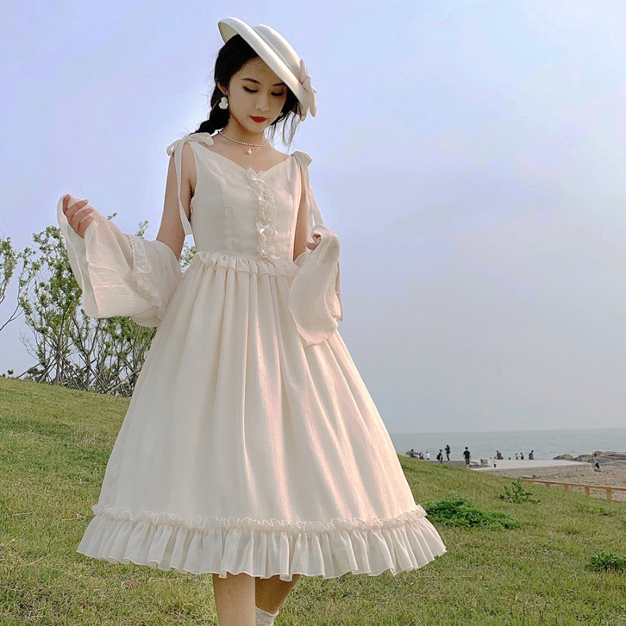 Vintage and Elegant French Chiffon Lolita Jumper Skirt